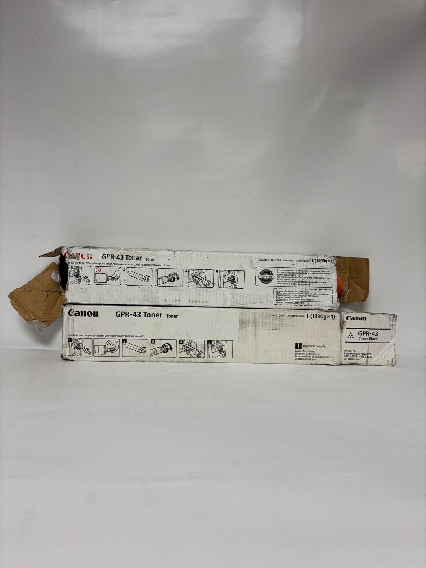 2 Open Genuine Canon iRA 4025, 4035, 4225, 4235 Black Toners GPR-43, 4792B003