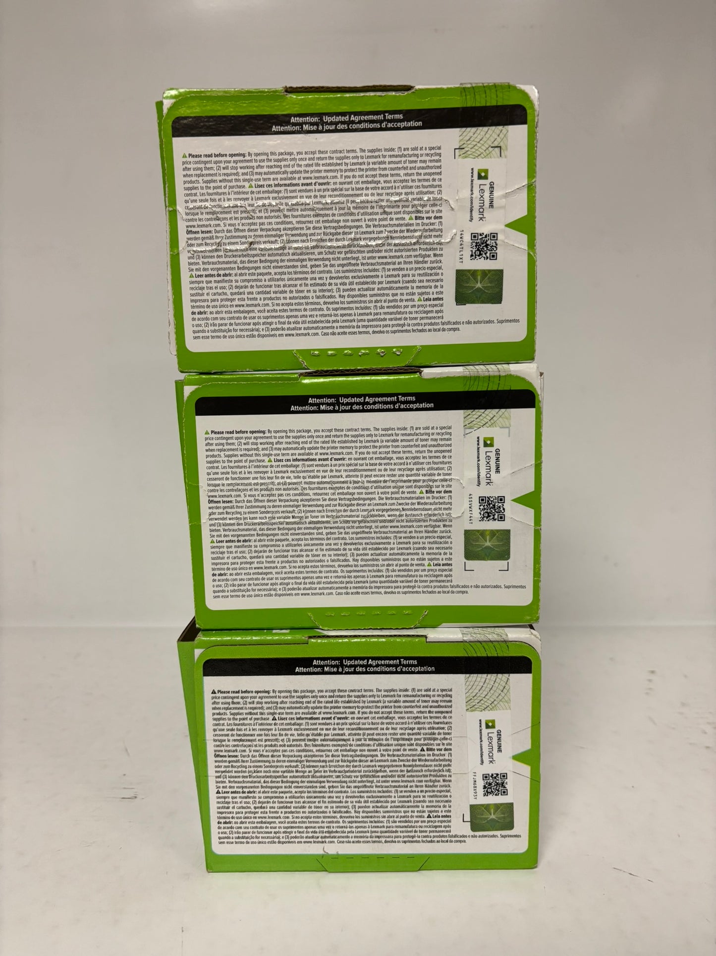 3 OEM Lexmark C2132,XC2130,XC2132 CYK Toners 24B6008,24B6010,24B6011 (No Mag)