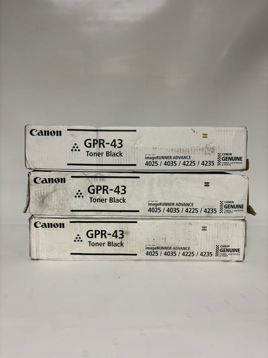 3 Cosmetic OEM Canon iRA 4025, 4035, 4225, 4235 Black Toners GPR-43, 4792B003