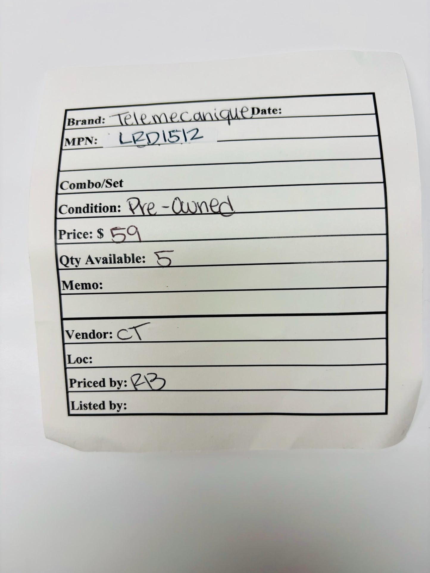 Telemecanique LRD1512 Thermal Overload Relay