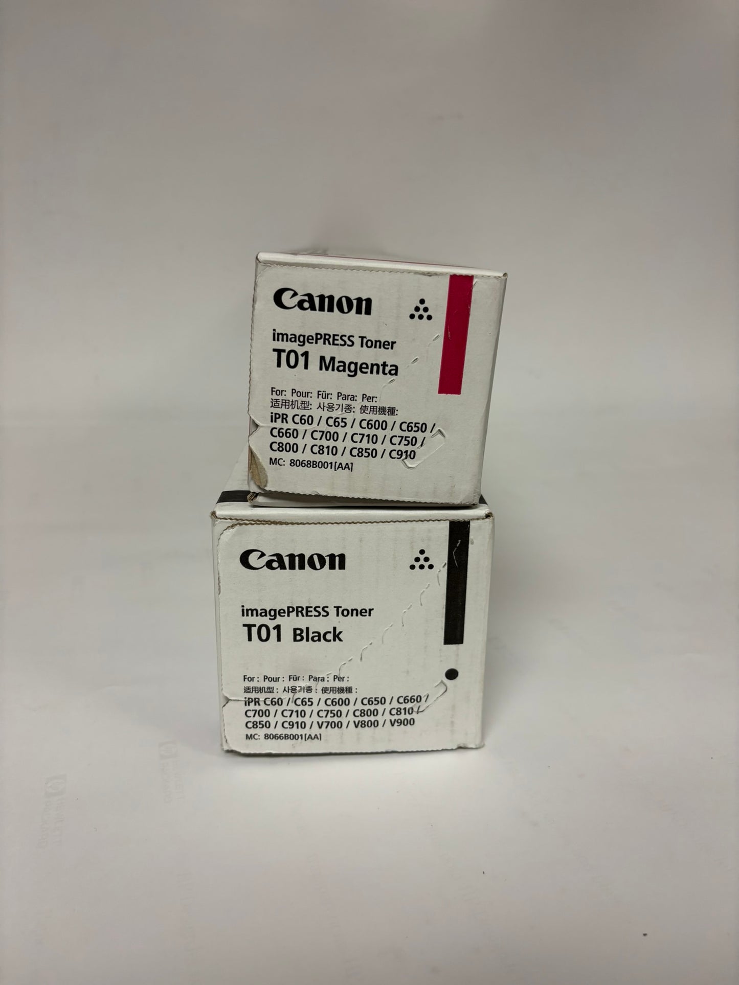 2 OEM Canon C60,C65,C600,C650,C660,C700,C710 Mag and Black Toners T01M, T01K