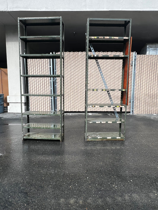 Industrial-Grade Metal Shelving Heavy-duty, 7ft x 2.5 ft. Green- 2 Shelves