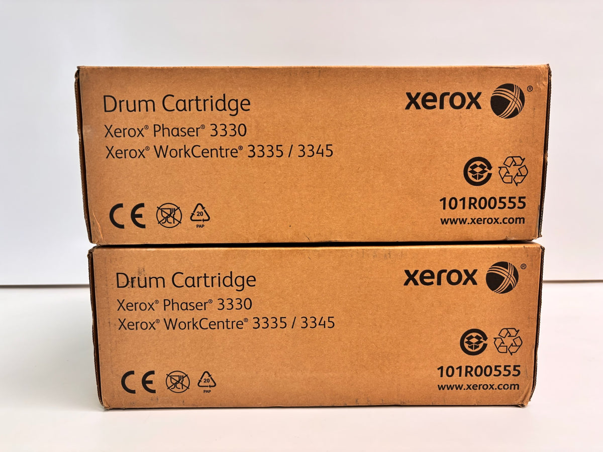2 Genuine Xerox Phaser 3330,3345 Drum Cartridges 101R00555