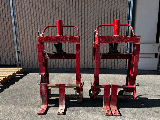 Red Rol-A-Lift 12,000 lb Load Machinery Movers, Pair, Polyurethane Wheels