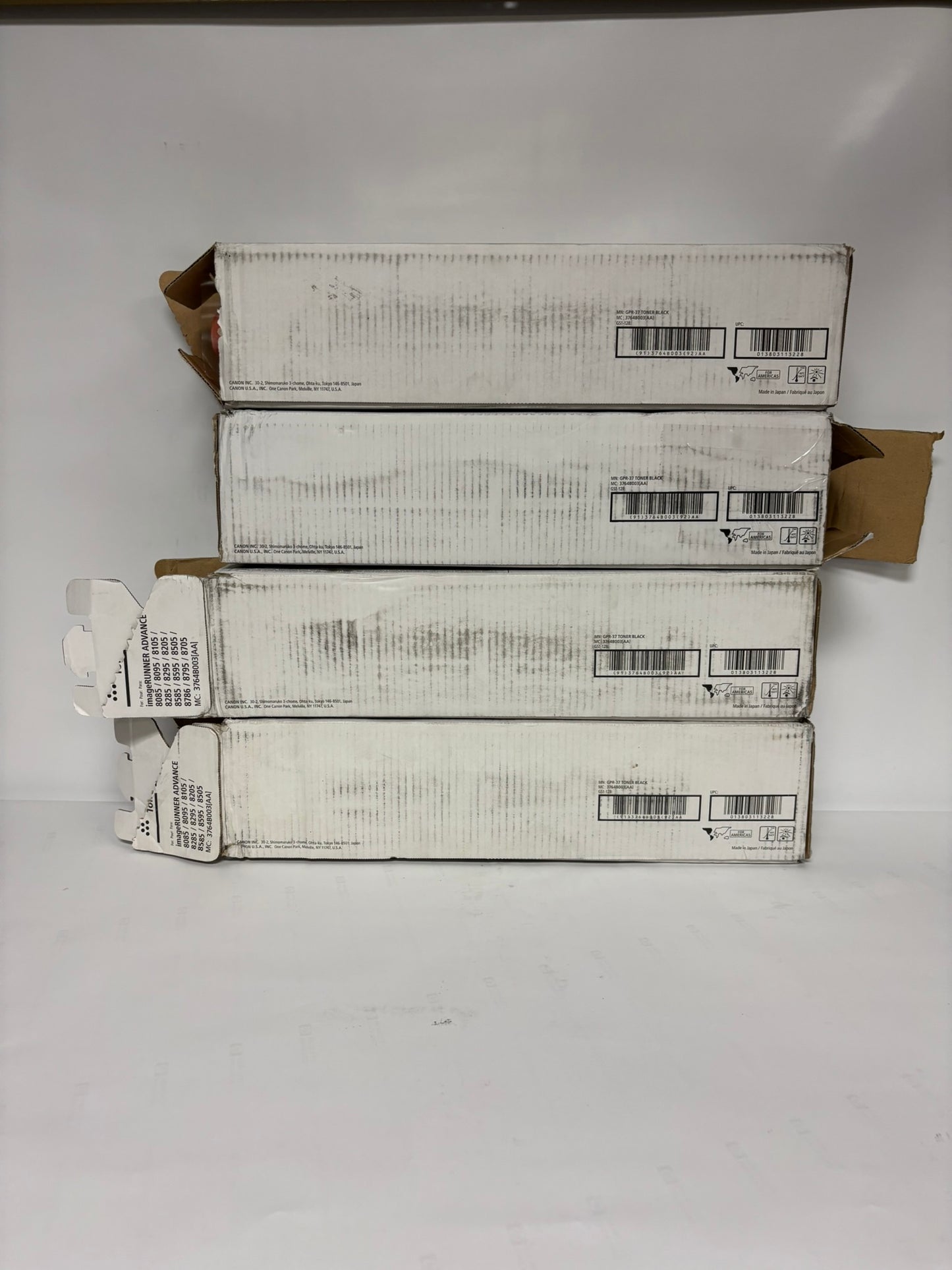 4 Open OEM Canon iRA 8085, 8095, 8505, 8285 Black Toners GPR-37, 3764B003AA