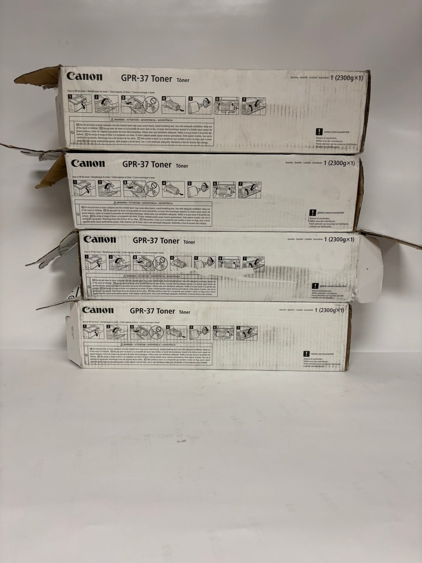4 Open OEM Canon iRA 8085, 8095, 8505, 8285 Black Toners GPR-37, 3764B003AA