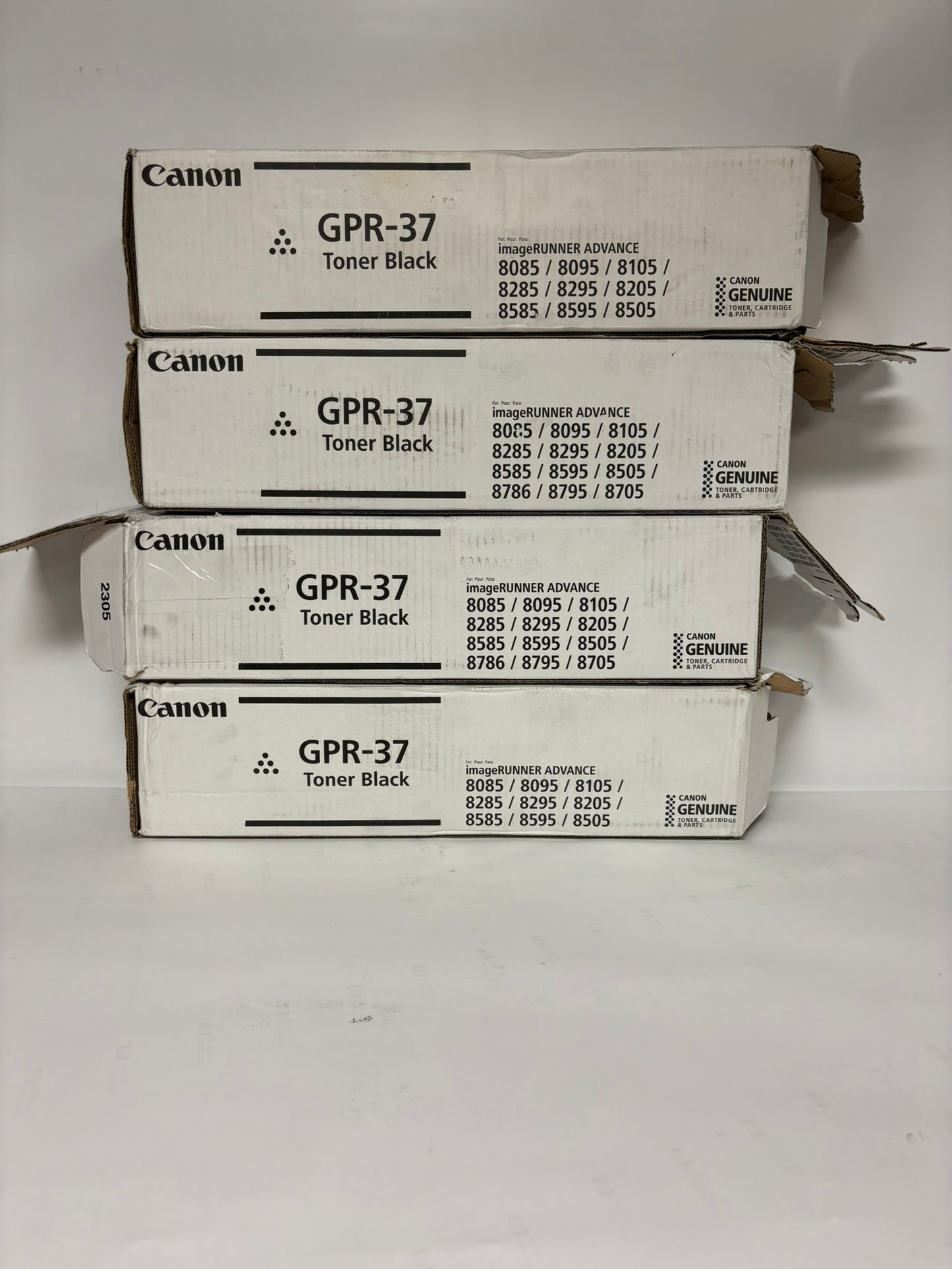 4 Open OEM Canon iRA 8085, 8095, 8505, 8285 Black Toners GPR-37, 3764B003AA