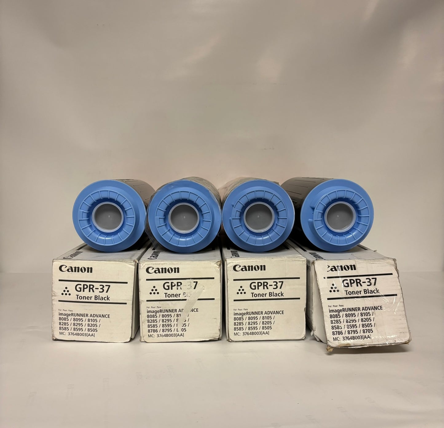 4 Open OEM Canon iRA 8085, 8095, 8505, 8285 Black Toners GPR-37, 3764B003AA