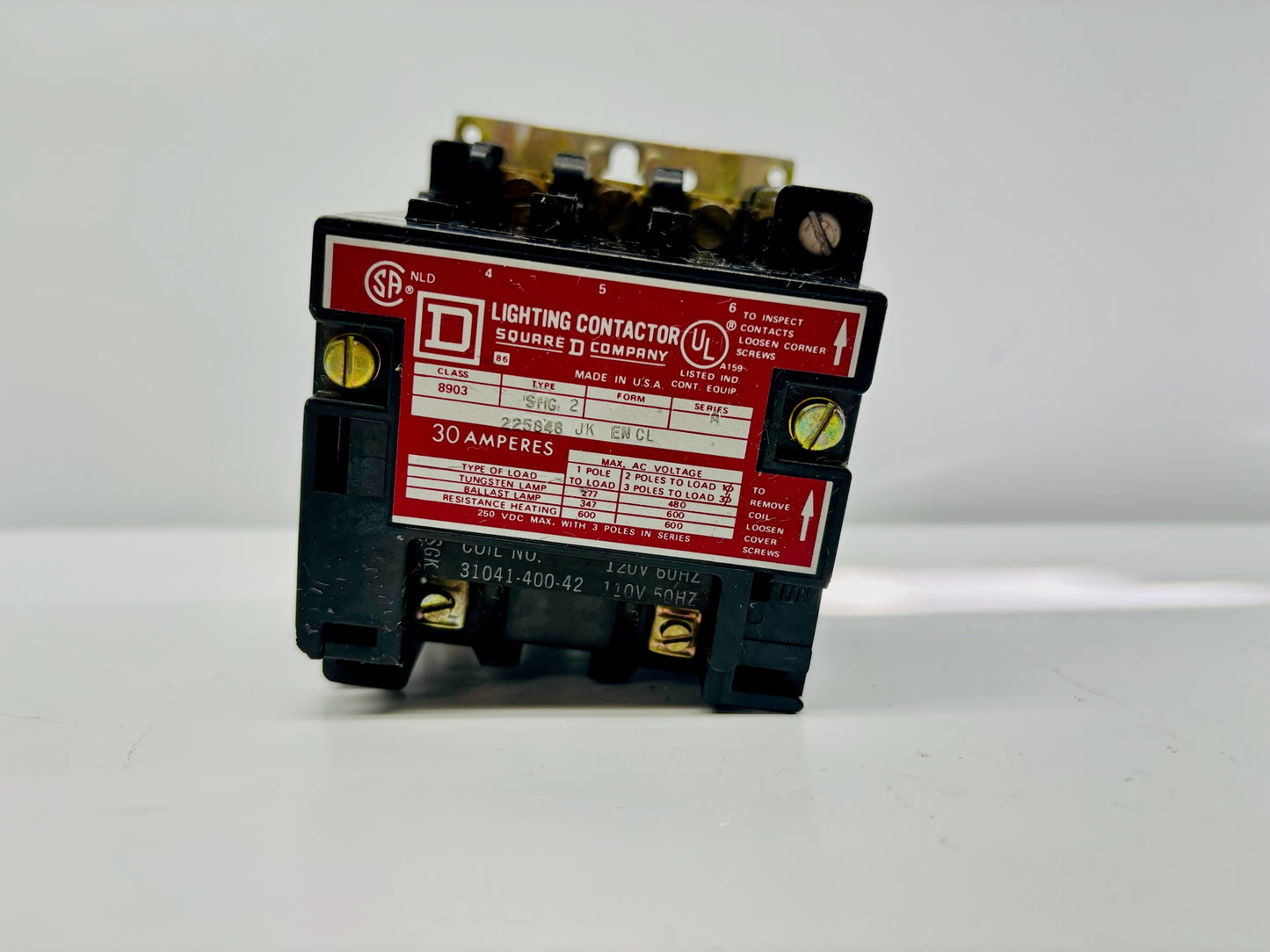 Square D 8903 SMG2 Lighting Contactor 30 A 110/120 V AC