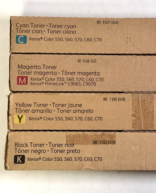 4 Cosmetic Genuine Xerox Color C60,C70,550,560,C9065,C9070 CMYK Toners