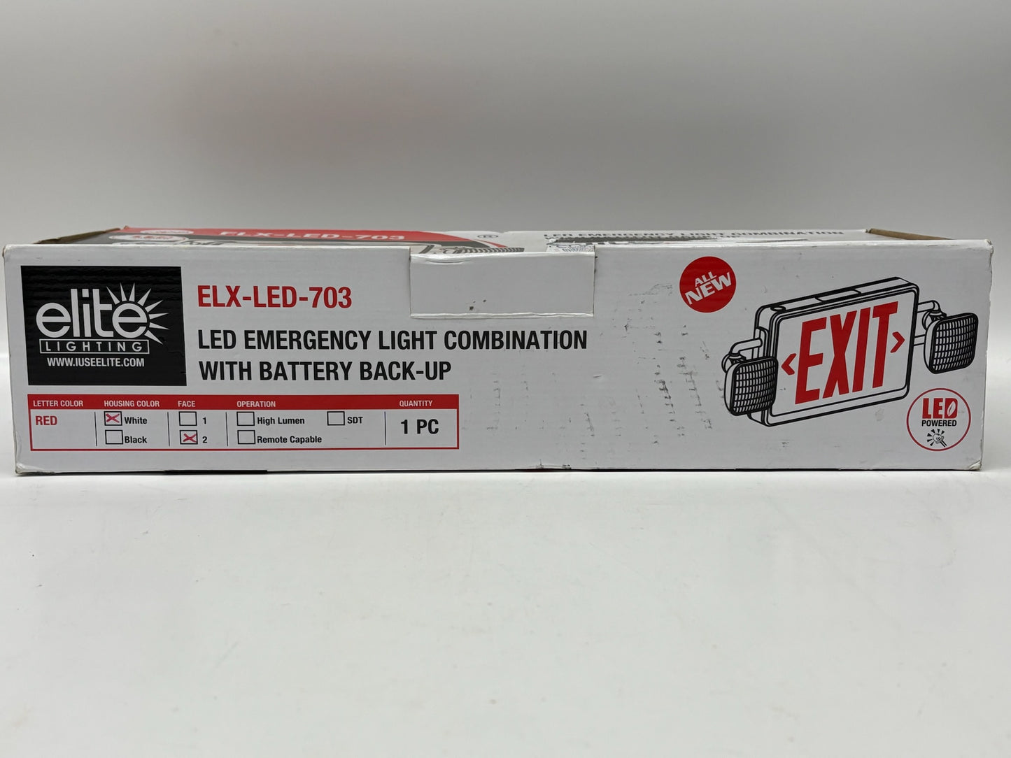 Elite ELX-LED-703 LED Exit & Emergency Light Combo with Battery Backup