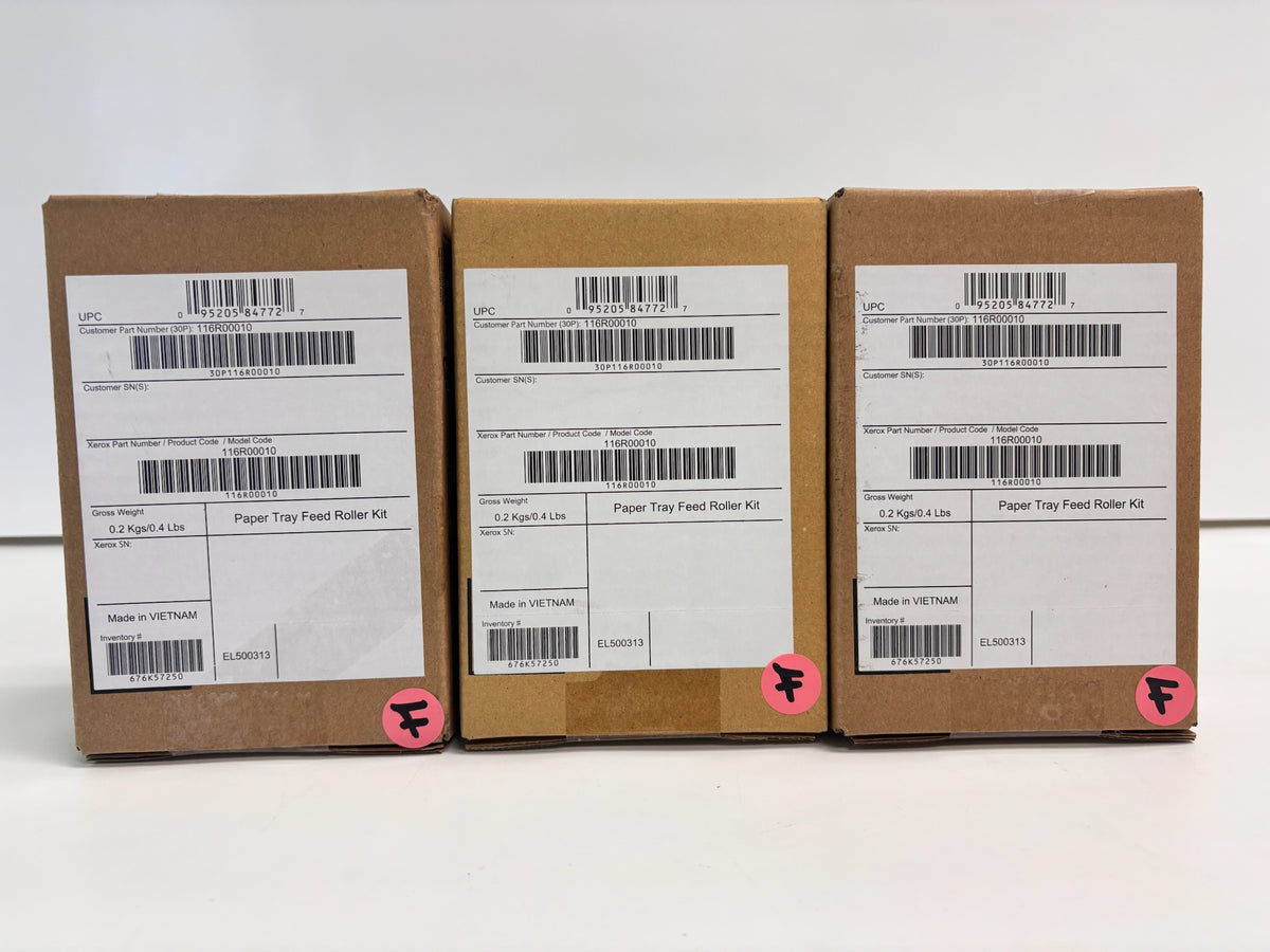 3 Genuine Xerox B605SF, B615XTF Paper Tray Feed Roller Kit 116R00010/676K57250