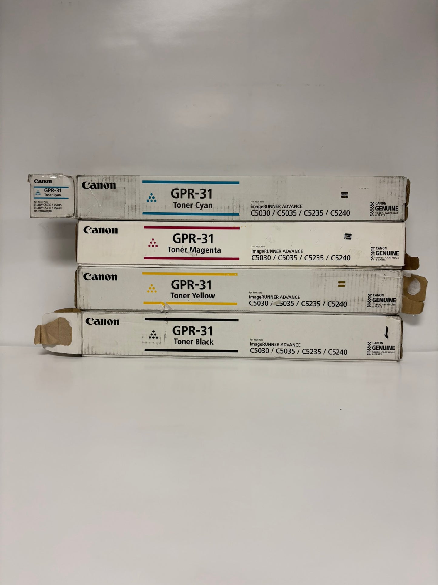 4 Open OEM Genuine Canon iR ADV C5030,C5035,C5235,C5240 GPR-31 CMYK Toners