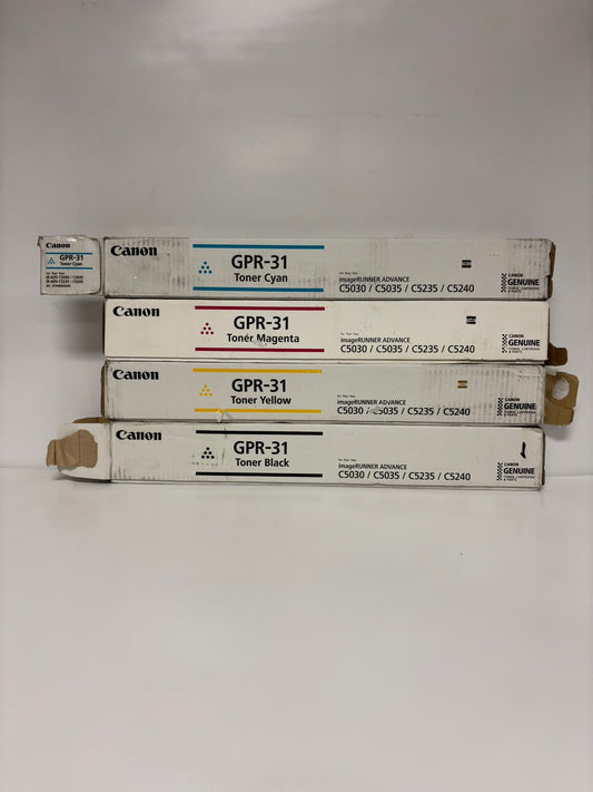 4 Open OEM Genuine Canon iR ADV C5030,C5035,C5235,C5240 GPR-31 CMYK Toners
