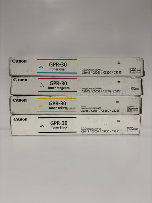 4 New Genuine Canon iR ADVANCE C5045,C5051,C5250,C5255 GPR-30 CMYK Toners
