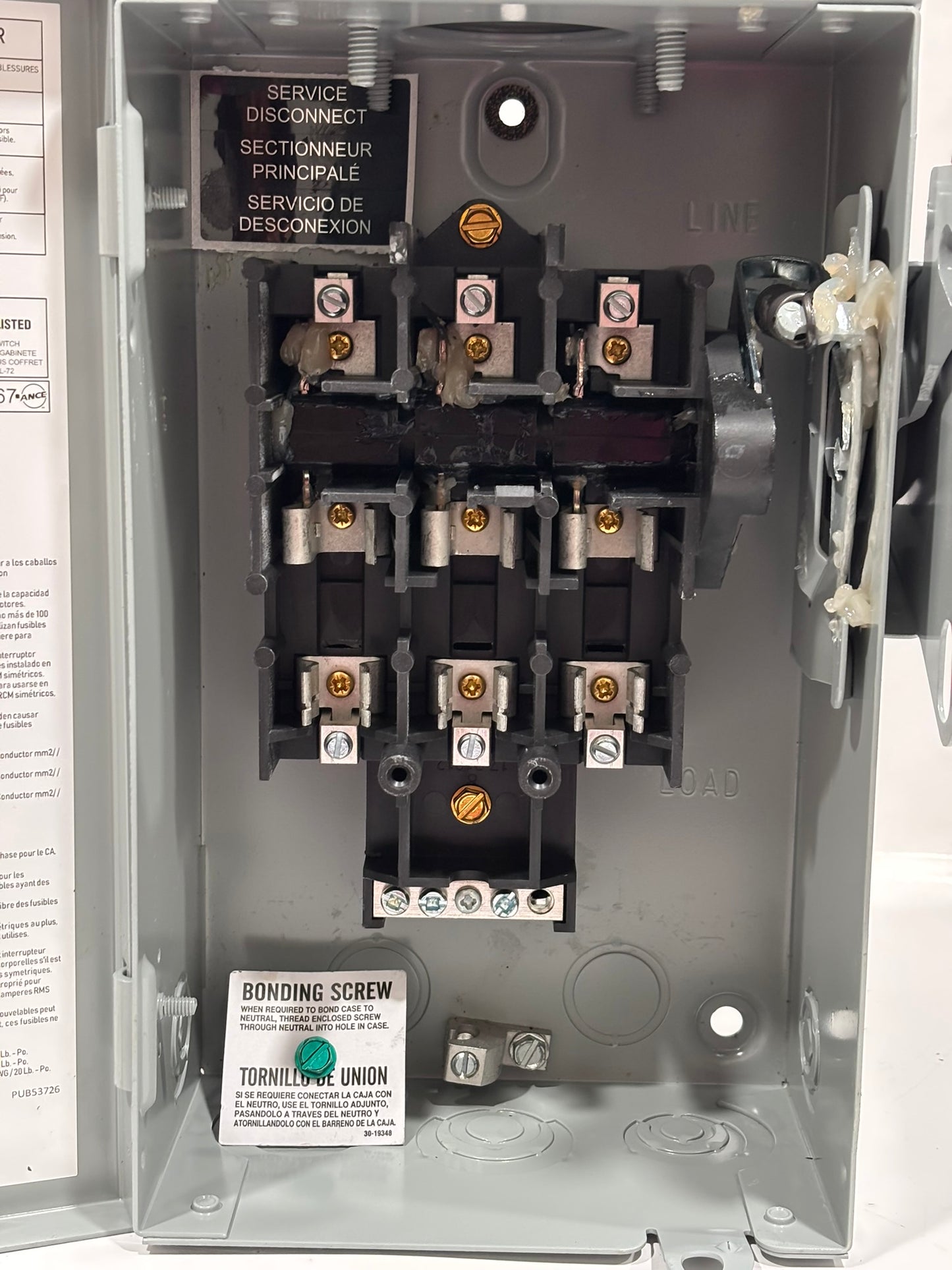 Eaton DG321NRB 30A 240 V 3-Pole Fusible Safety Switch, NEMA 3R Rainproof