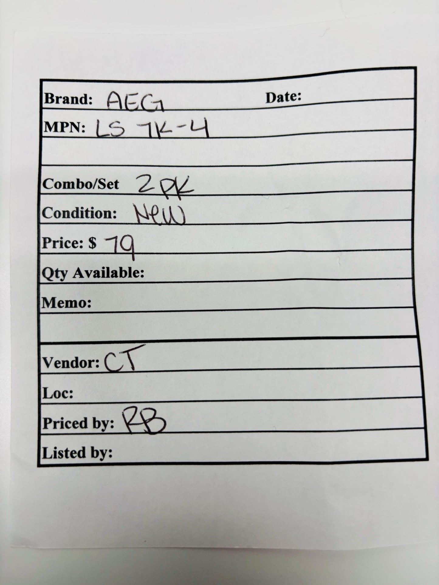 2 Pk AEG LS 7K-4 Four-Pole 30A Lighting Contactor