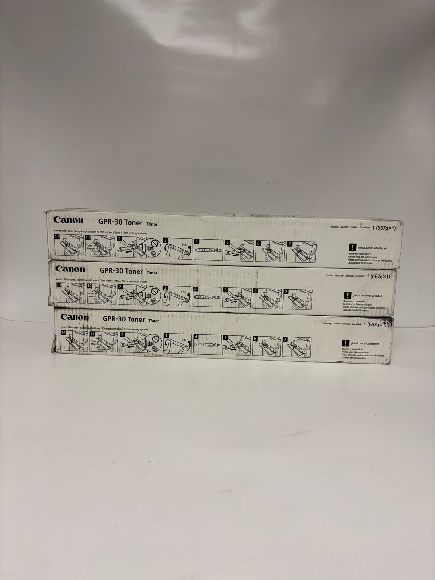 3 Genuine Canon iR ADVANCE C5045,C5051,C5250,C5255 GPR-30M & GPR-30Y Toners