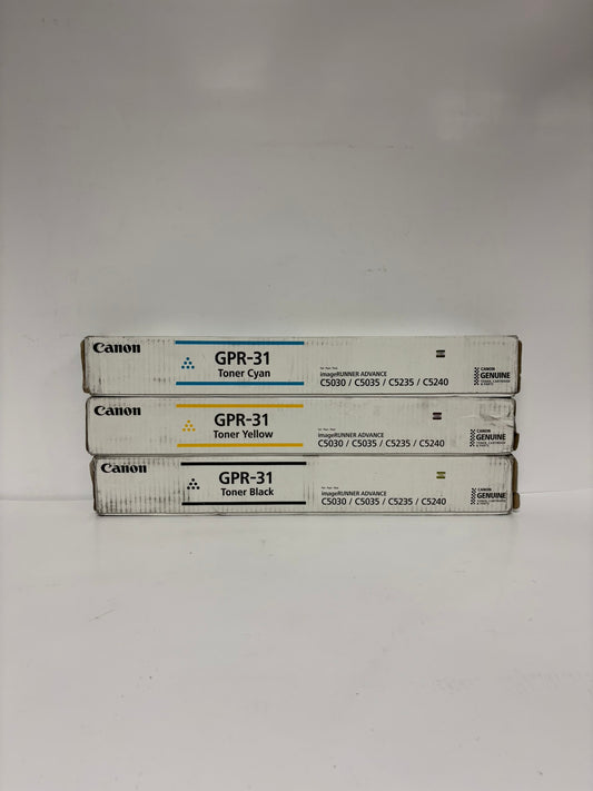 3 New Genuine Canon iR ADV C5030,C5035,C5235,C5240 GPR-31 CYK Toners (No Mag)