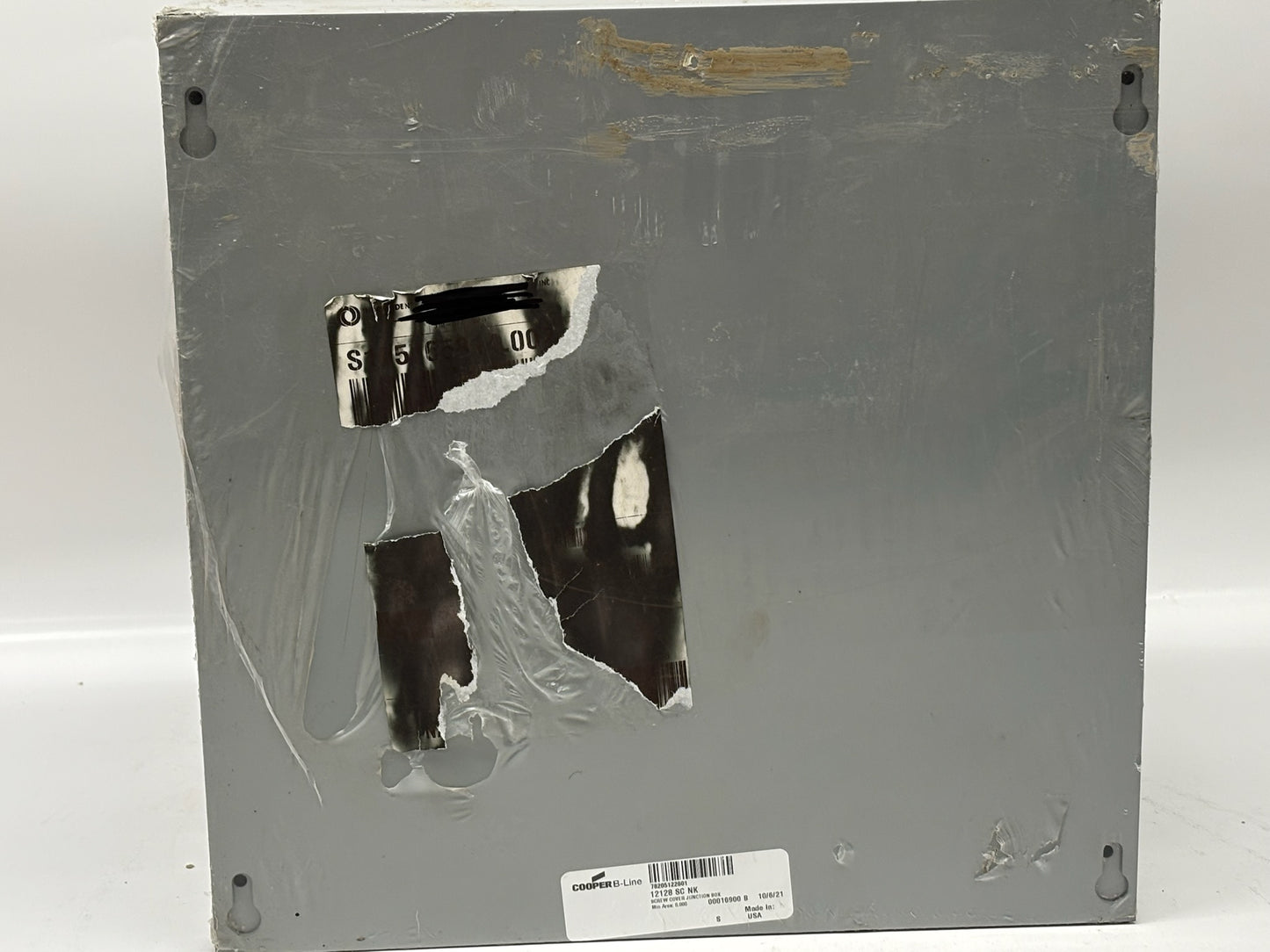 Cooper 12128SC-NK 12x12x8 Steel Junction Box, No Knockouts