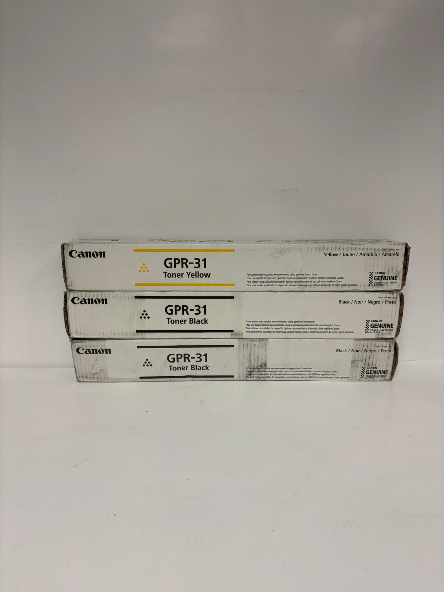 3 Genuine Canon iRA C5030,C5035,C5235,C5240 GPR-31Y, GPR-31K Toners (1 Open K)