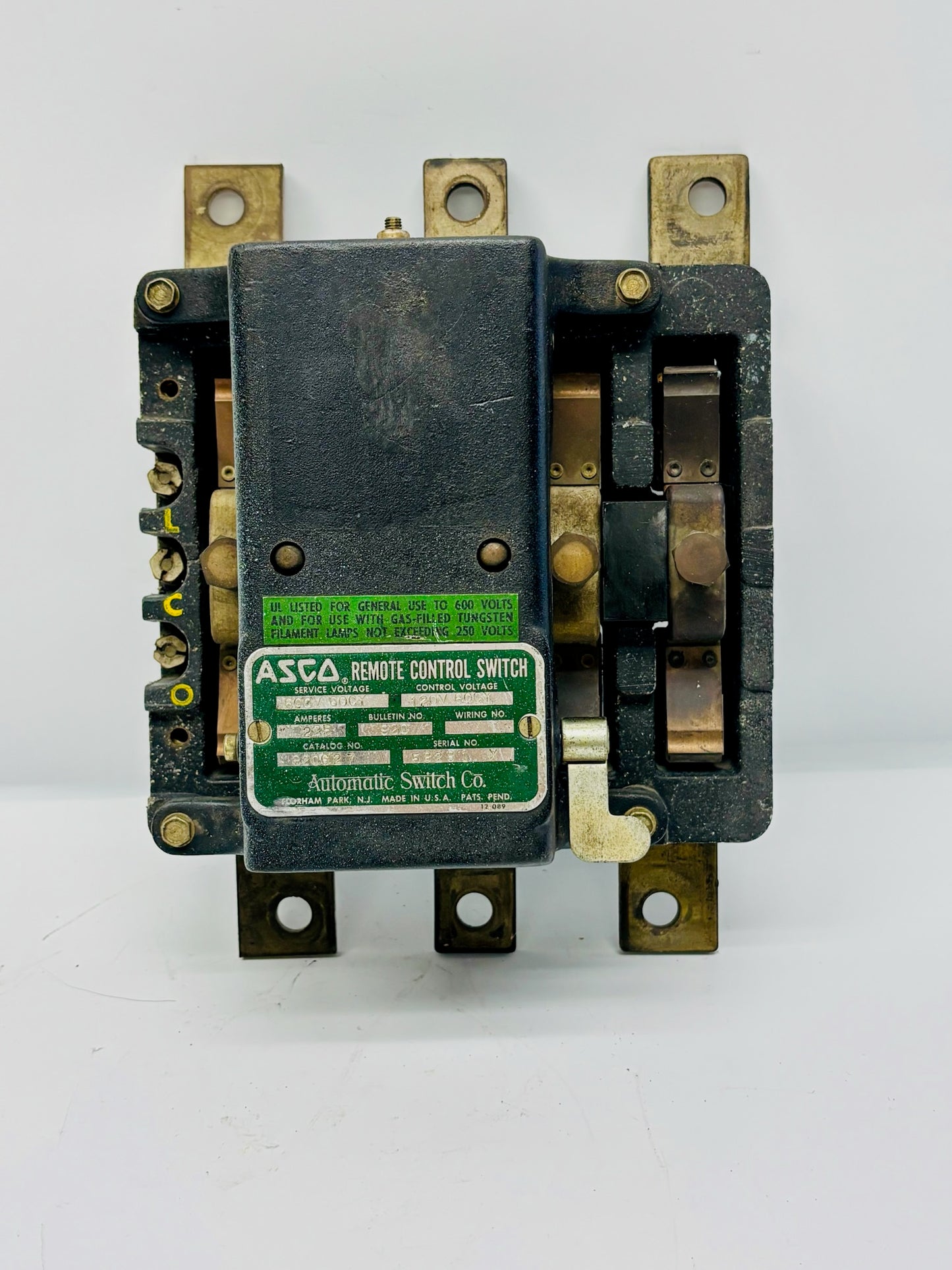 Asco 920 Remote Control Switch with 92067 Solenoid‑Operated Pneumatic Valve