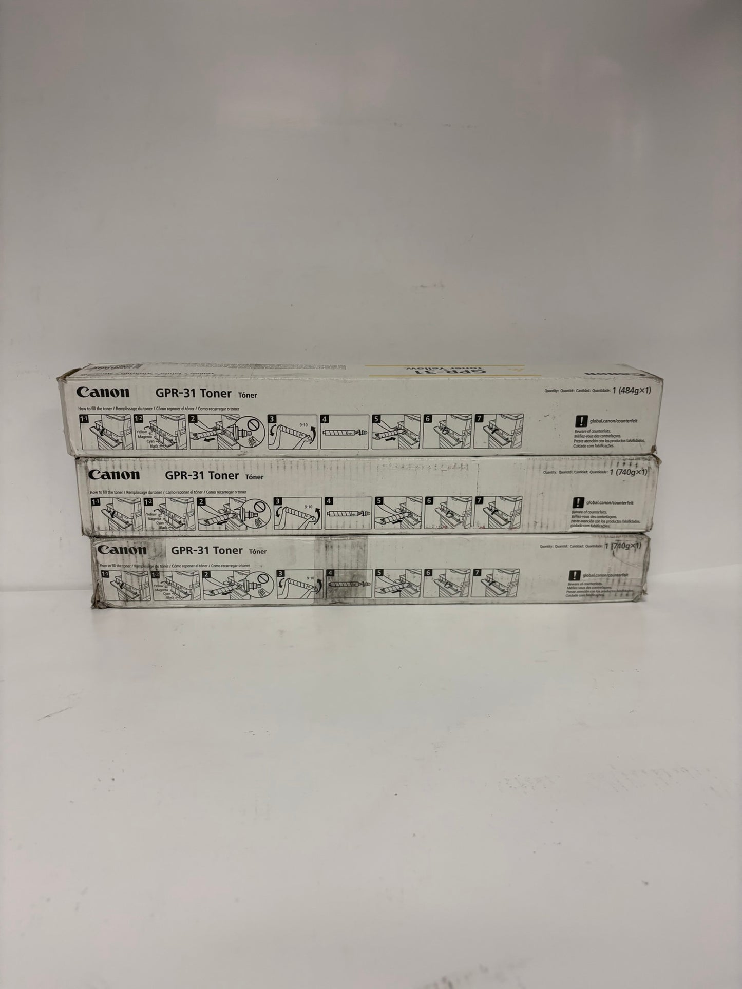 3 Genuine Canon iRA C5030,C5035,C5235,C5240 GPR-31Y, GPR-31K Toners (1 Open K)