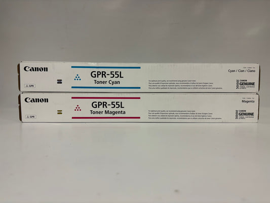 2 OEM Canon IR C5535,C5540,C5550,C5560 GPR55L, GPR-55L Cyan & Magenta Toners