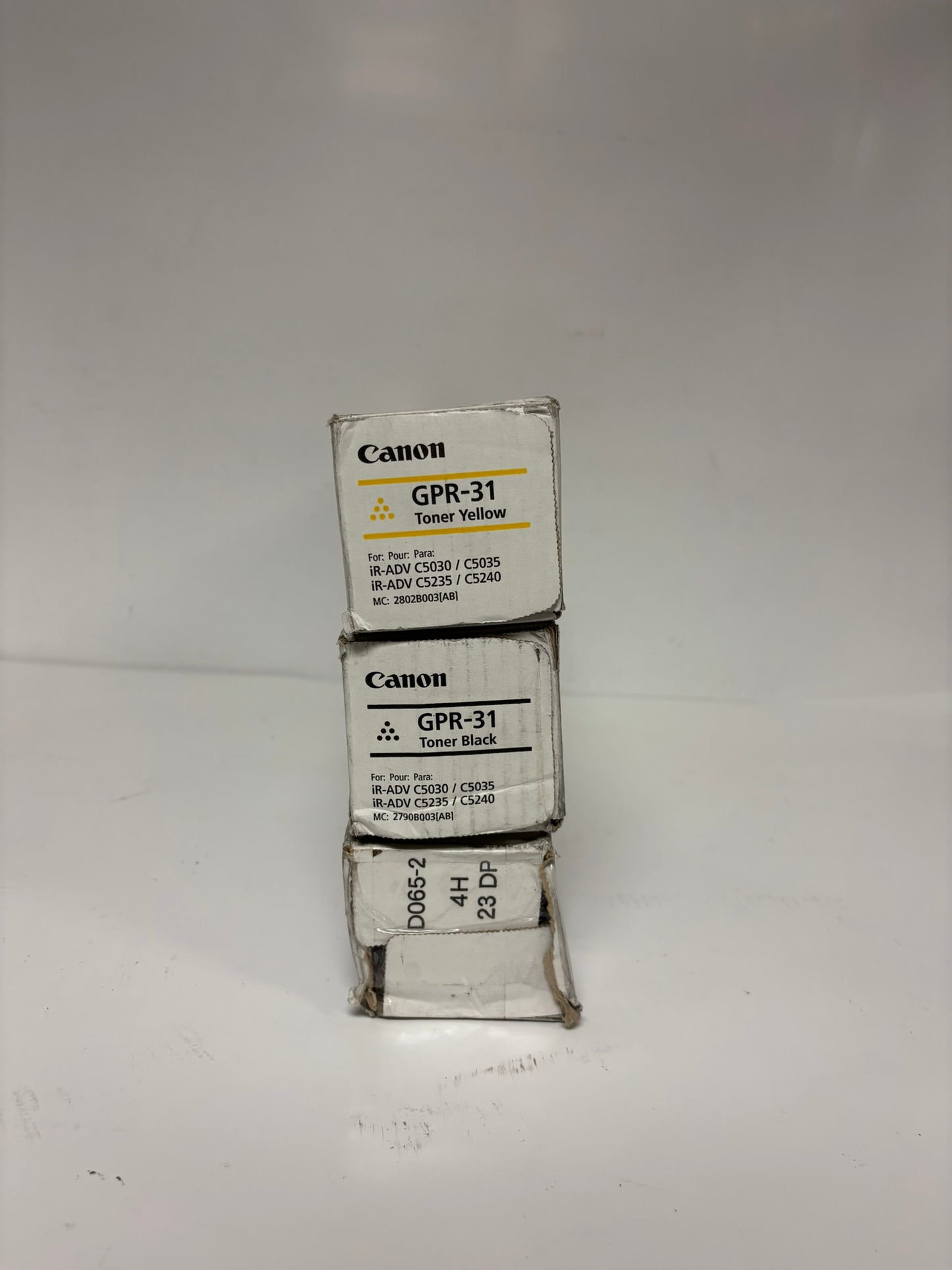 3 Genuine Canon iRA C5030,C5035,C5235,C5240 GPR-31Y, GPR-31K Toners (1 Open K)