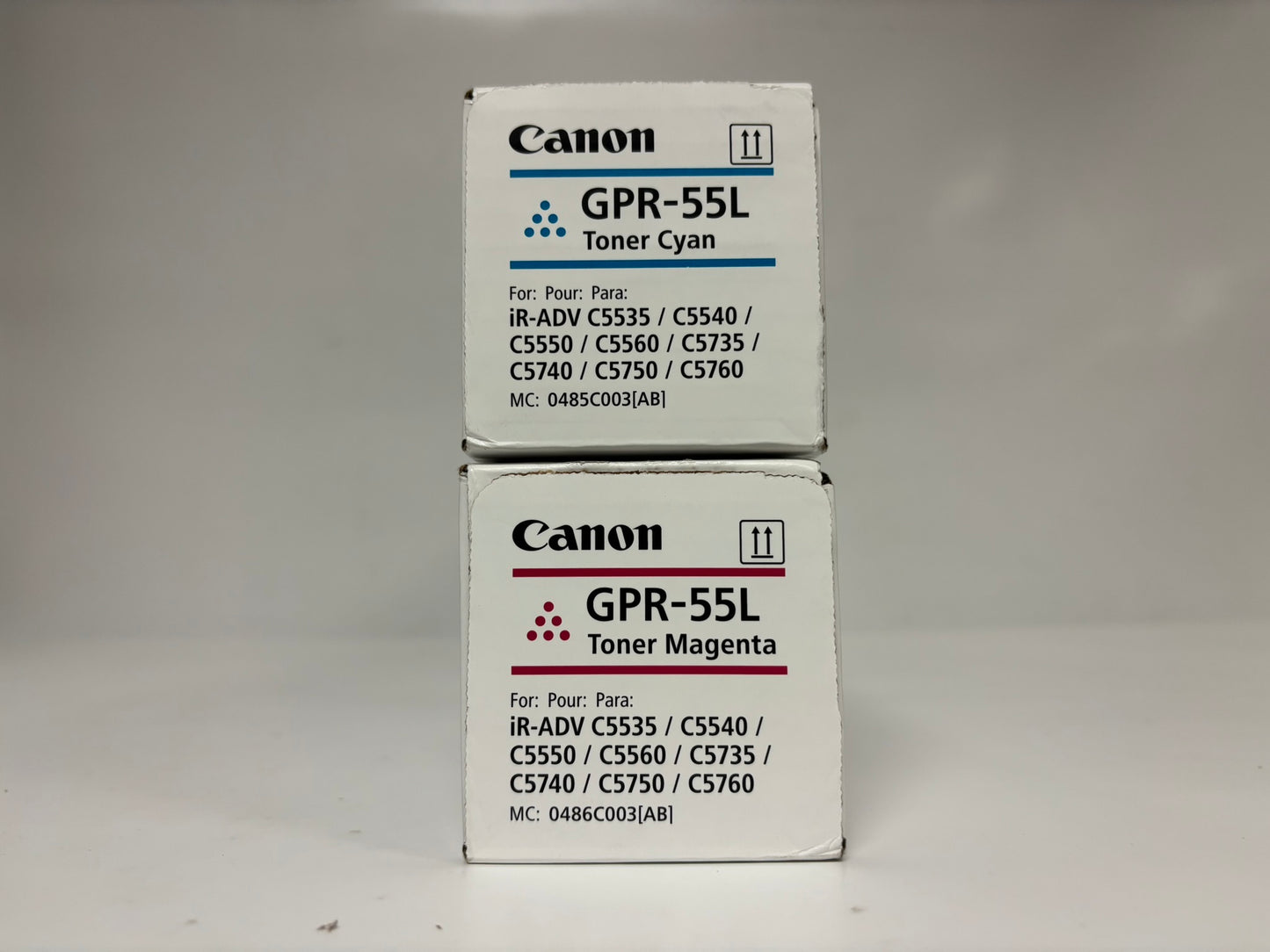 2 OEM Canon IR C5535,C5540,C5550,C5560 GPR55L, GPR-55L Cyan & Magenta Toners