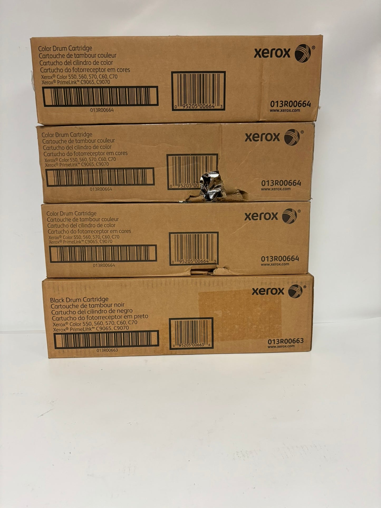 4 Cosmetic OEM Xerox C550,560,570,C60,C70 Drums 013R00663,013R00664 (1K & 3 Clr)