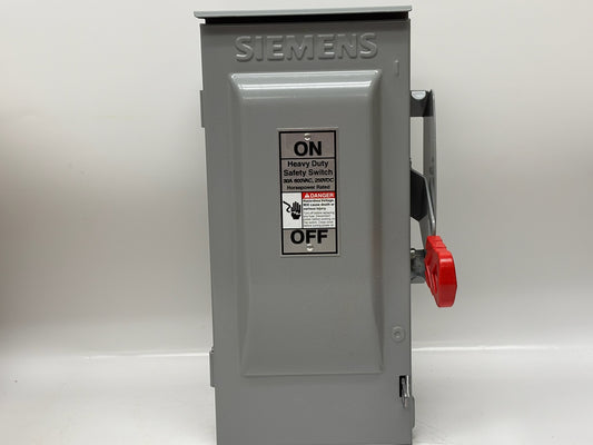 Siemens HF361R 30A 600V 3-Pole Fusible Safety Switch, NEMA 3R