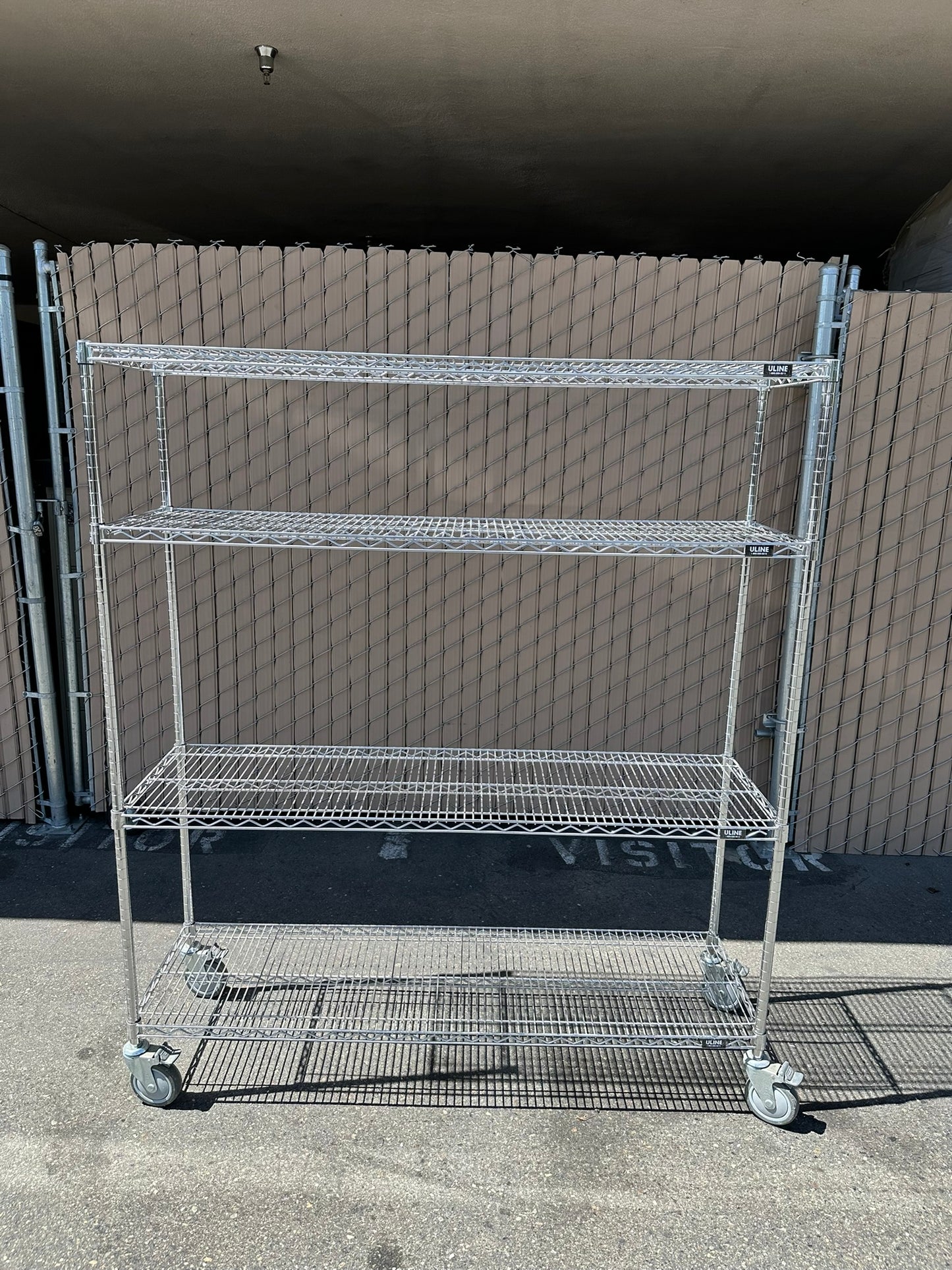 ULINE H-8275 Chrome Mobile Shelving 60 x 18 x 69" 1000lbs Capacity, 4-Shelf