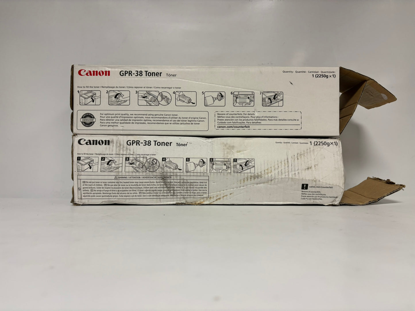 2 Open OEM Canon imageRUNNER 6055, 6065, 6765, 6780 Black Toners GPR-38 / GPR38