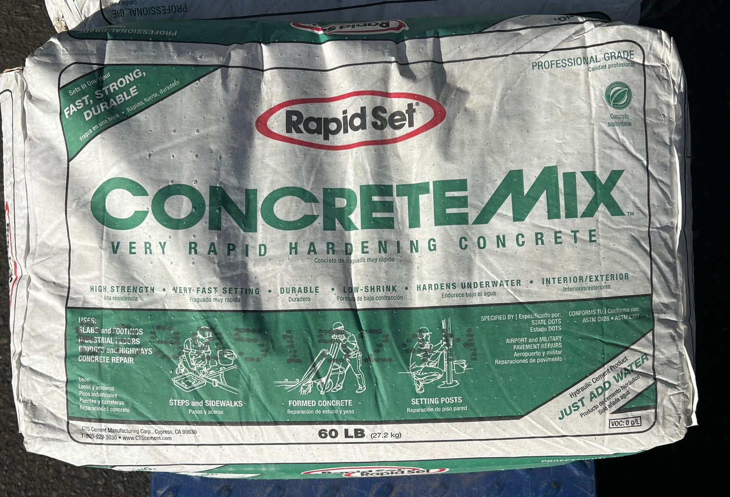 4- Pack 60Lbs Rapid Set Concrete Mix Very Rapid Hardening Concrete