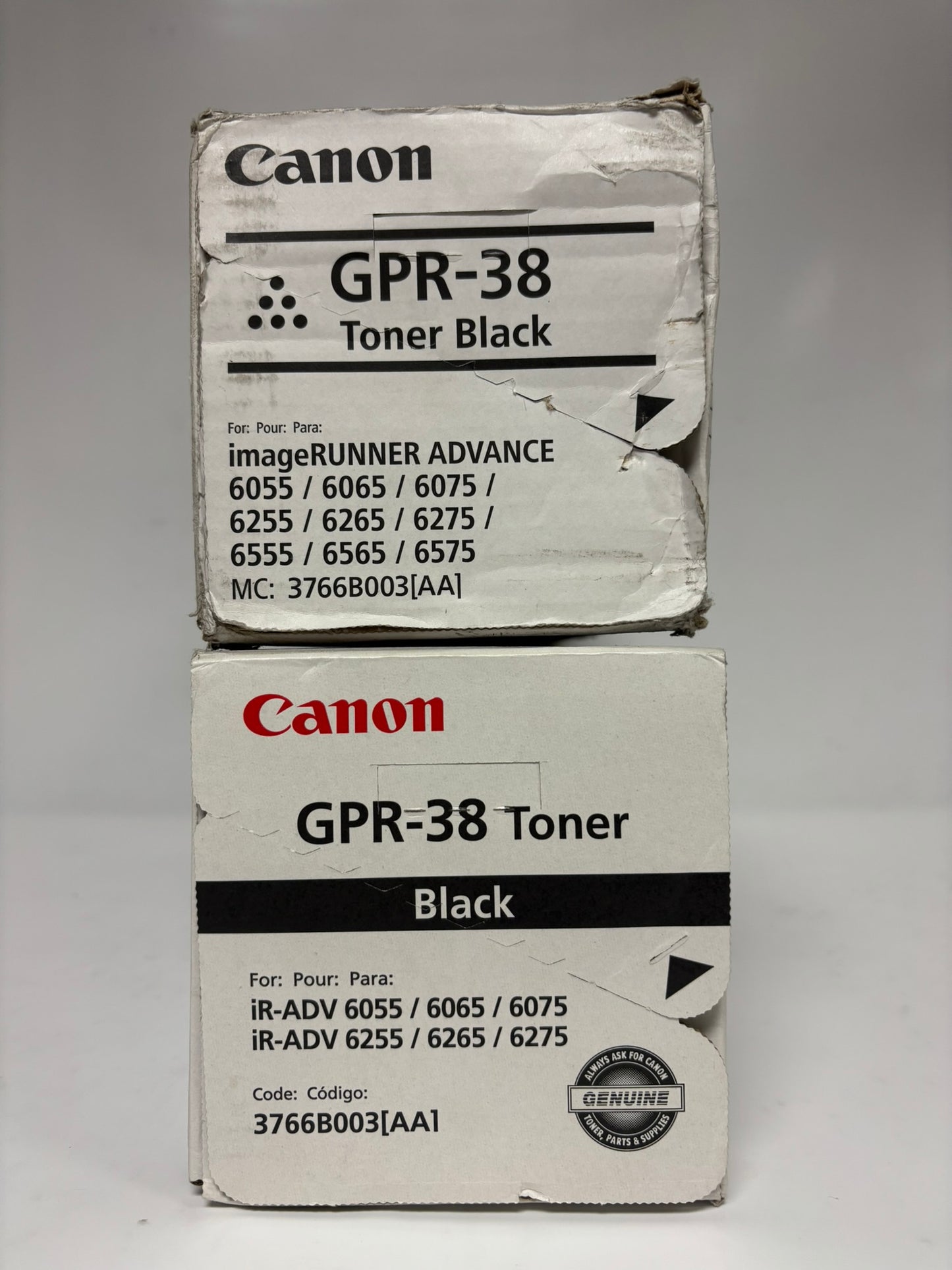 2 Open OEM Canon imageRUNNER 6055, 6065, 6765, 6780 Black Toners GPR-38 / GPR38
