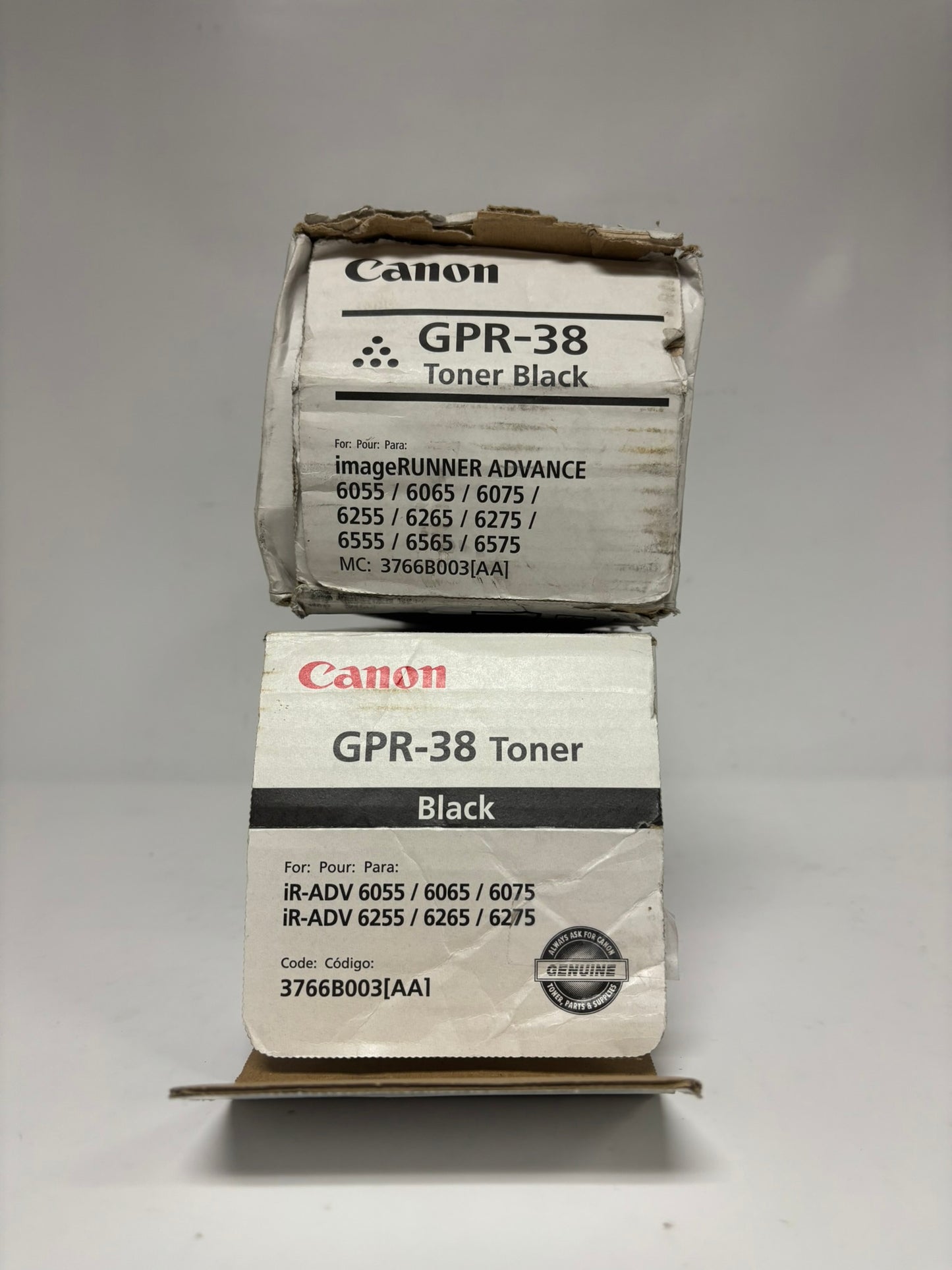 2 Open OEM Canon imageRUNNER 6055, 6065, 6765, 6780 Black Toners GPR-38 / GPR38