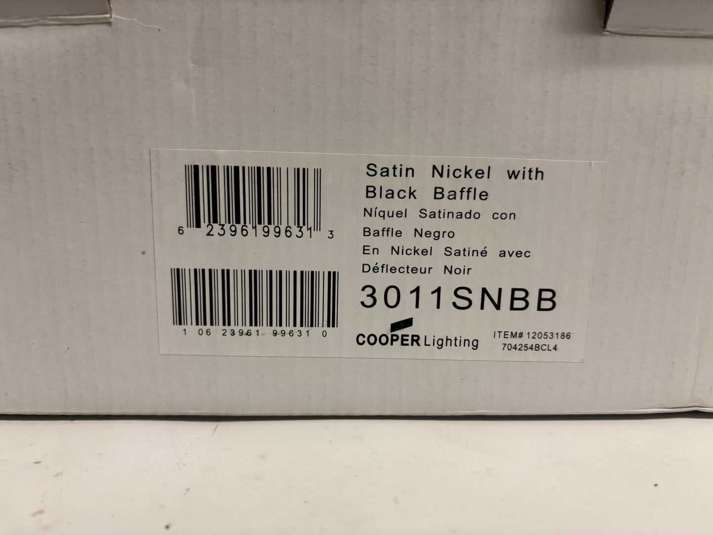 6 Pk Halo 3011SNBB 3″ Square Trim, 15° Tilt, GU10/MR16, Satin Nickel/Black