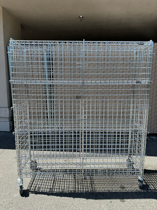 ULINE H-2658 Three-Shelf Security Cart 60 x 18 x 69" 1000lbs Capacity