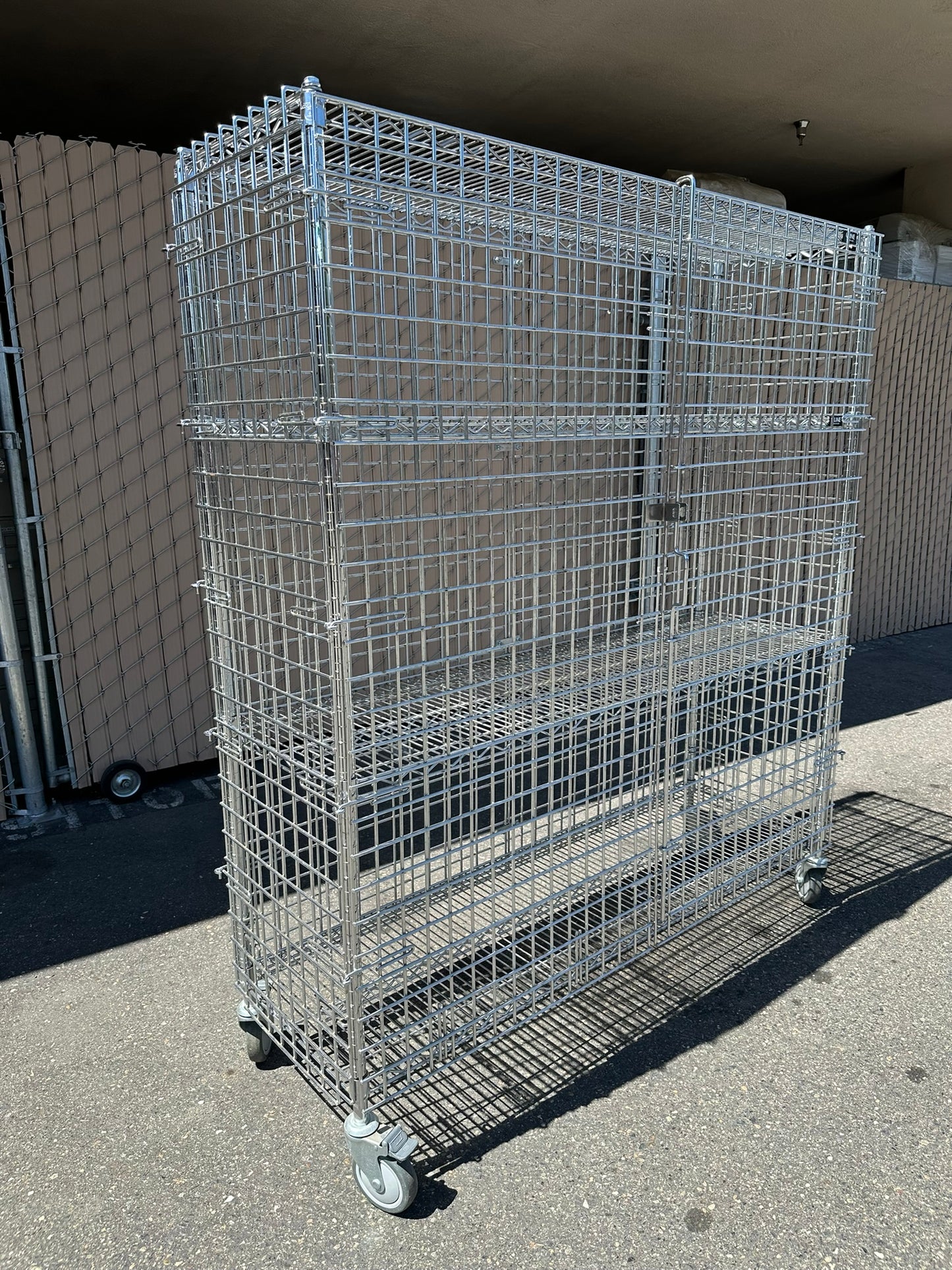 ULINE H-2658 Three-Shelf Security Cart 60 x 18 x 69" 1000lbs Capacity