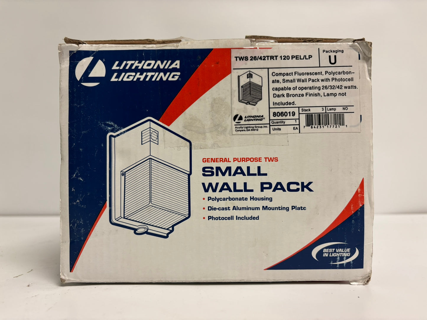 Lithonia TWS 26/42W Mini Wall Pack, 120V, Outdoor CFL Light Fixture