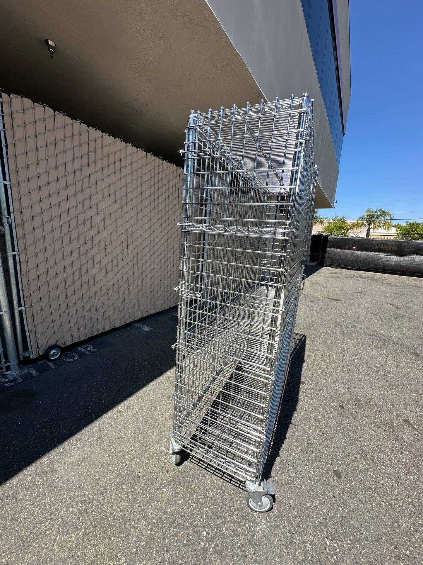ULINE H-2658 Three-Shelf Security Cart 60 x 18 x 69" 1000lbs Capacity