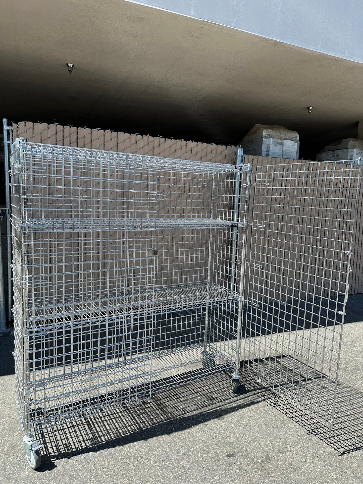 ULINE H-2658 Three-Shelf Security Cart 60 x 18 x 69" 1000lbs Capacity