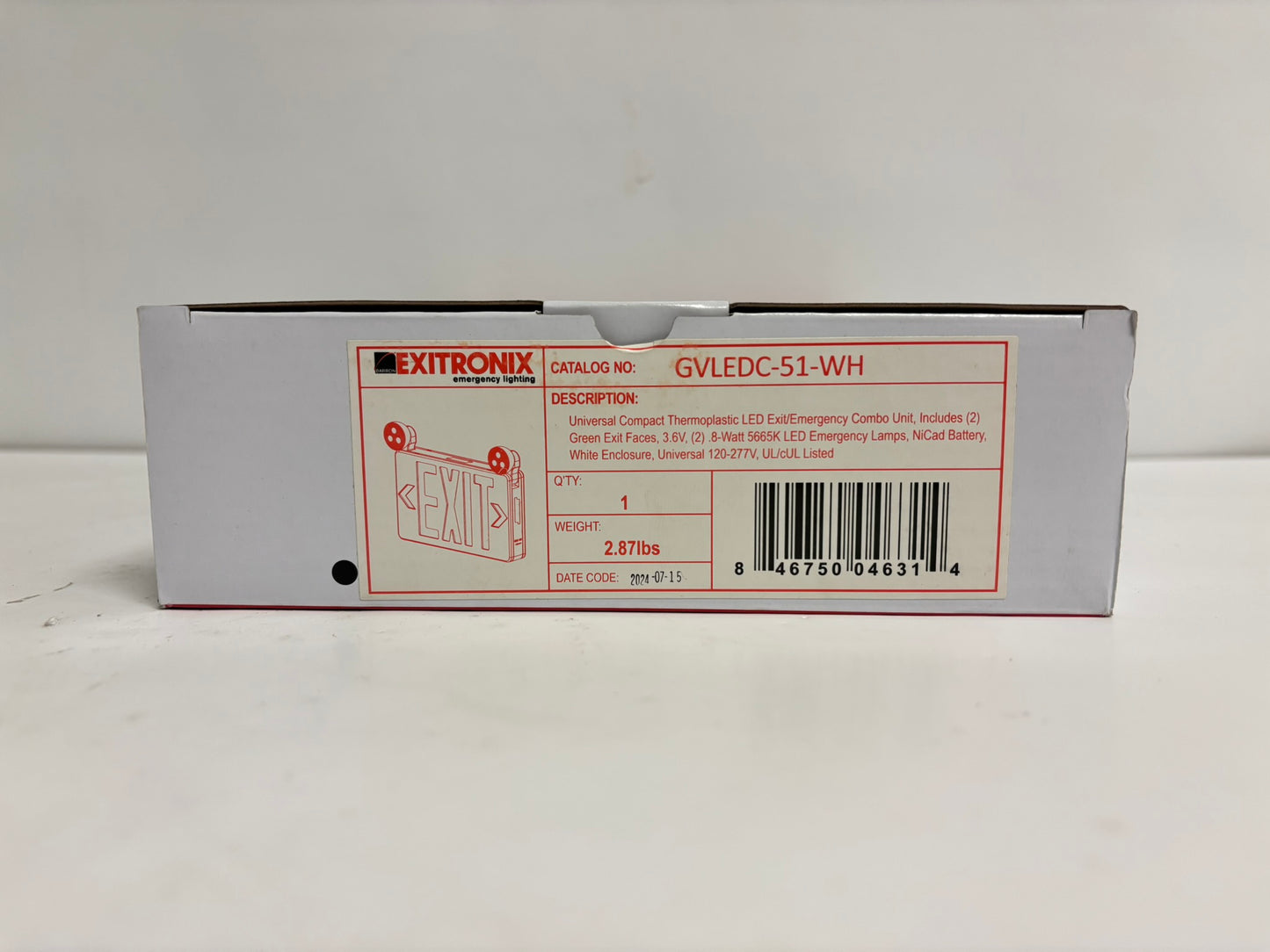 Exitronix VLEDC-51 LED Exit Sign with Emergency Lights Combo