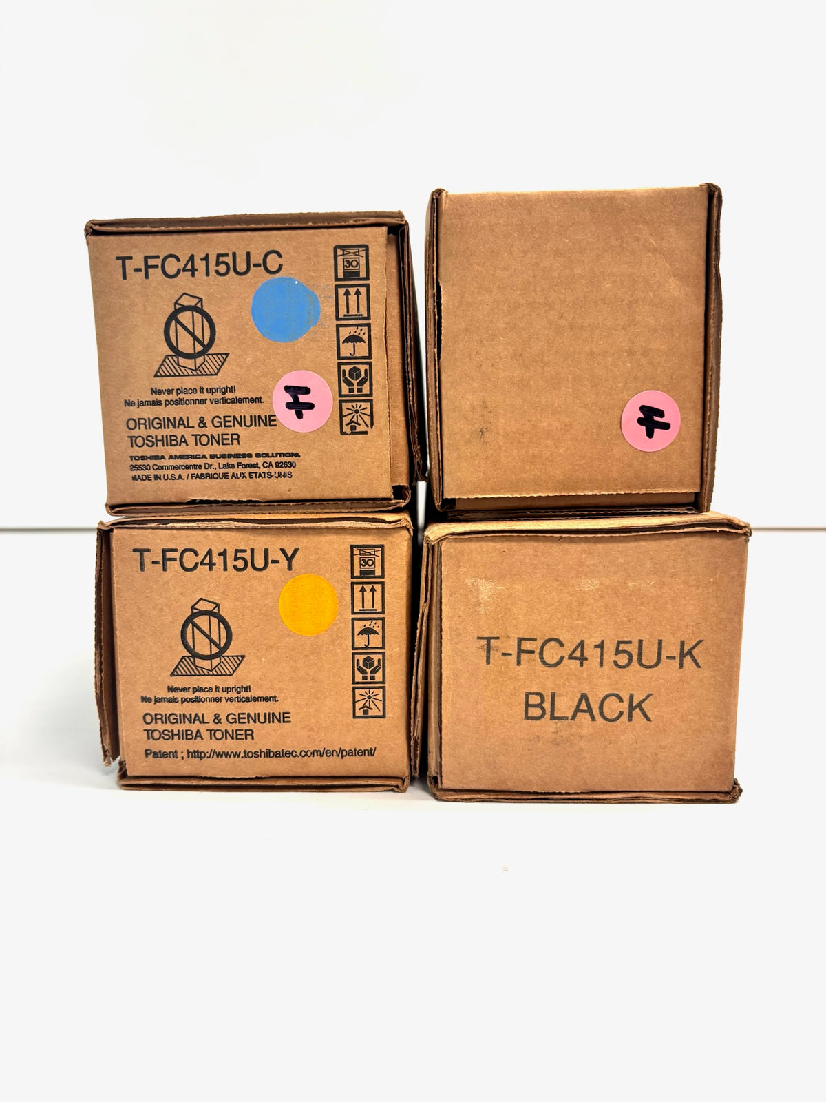 4 Genuine Toshiba E Studio 2515AC, 3015AC, 3515AC,4515AC CYYK Toners T-FC415U