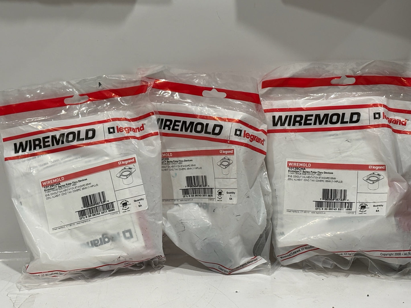 3 PK Wiremold 10125CHA 10" Poke-Thru Bottom Housing, 1-1/4" Conduit Hub