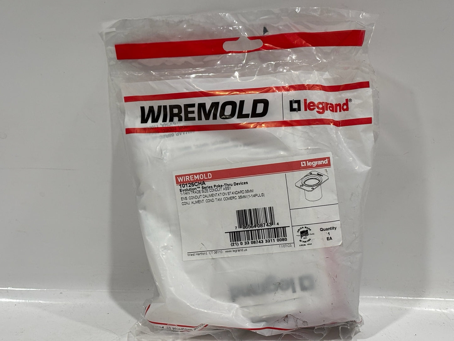 3 PK Wiremold 10125CHA 10" Poke-Thru Bottom Housing, 1-1/4" Conduit Hub