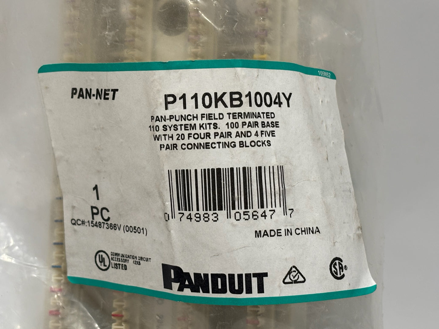 Panduit P110B1004R2Y 100-Pair 2RU Rack-Mount Punch-Down Kit