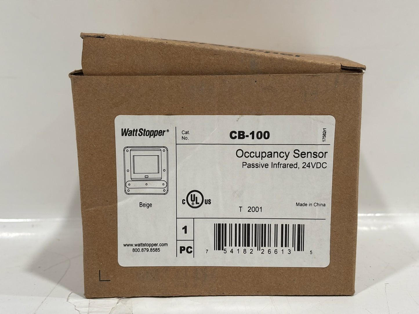 Watt Stopper CB-100 Low-Temp PIR Occupancy Sensor, 24VDC, 2000 Sq Ft Coverage