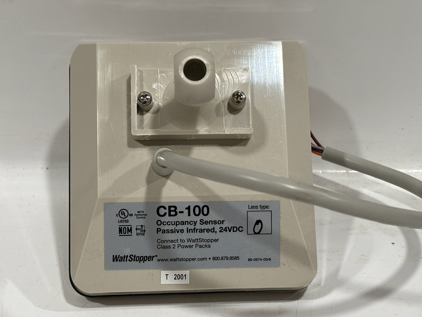 Watt Stopper CB-100 Low-Temp PIR Occupancy Sensor, 24VDC, 2000 Sq Ft Coverage